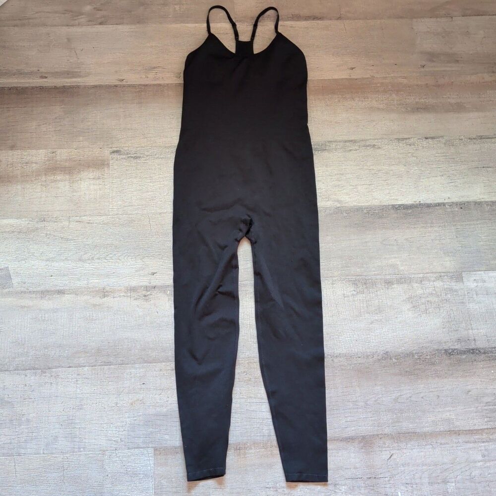 Victoria's Secret PINK Active Black Seamless Full Length Layering Jumpsuit Sz M